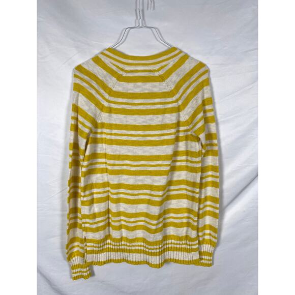 Gap Women Yellow Stripes Knit Sweater V Neck Size XS - Picture 2 of 9